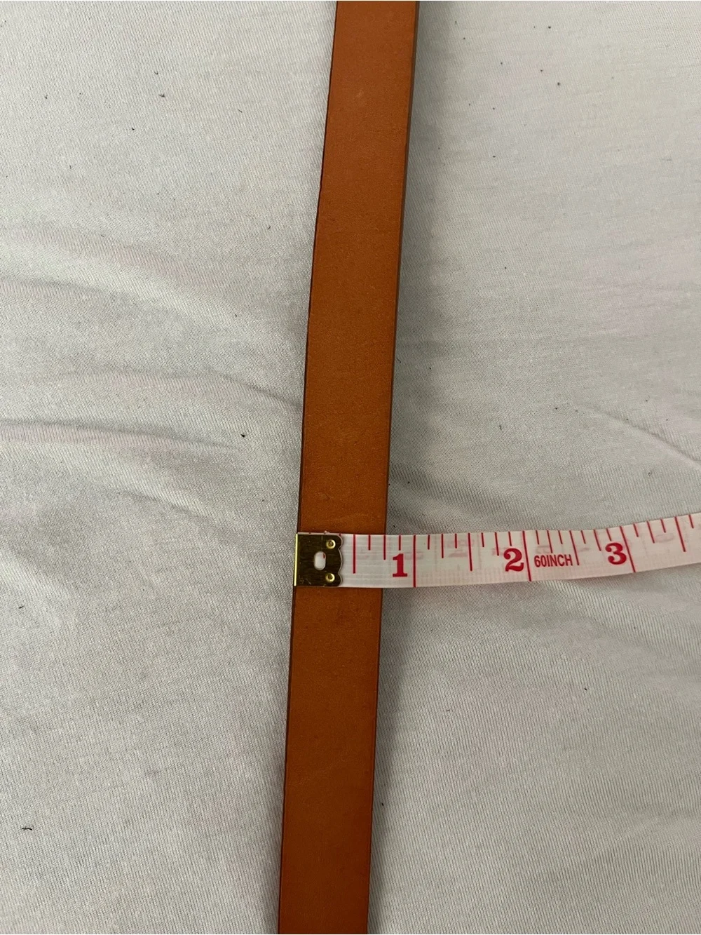 Michael Kors Tan Genuine Leather Belt with Gold MK Logo Buckle